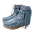 thumbnail image 2 of LSLJS Bottes Mode à Talon Plat à Bout Rond à Franges à Lacets Bottines Courtes pour Femmes Plateforme Bottes Nude, Bottes Plates pour Femmes, Bottes pour Femmes, 2 of 5