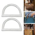 thumbnail image 3 of 2Pcs Women Purse Handles Belt Replacement Strap Frame DIY Handmade for Tote Purse Making clear D shape, 3 of 8
