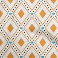 thumbnail image 1 of oneOone Georgette Viscose Orange Fabric Check Dress Material Fabric Print Fabric By The Yard 42 Inch Wide, 1 of 4