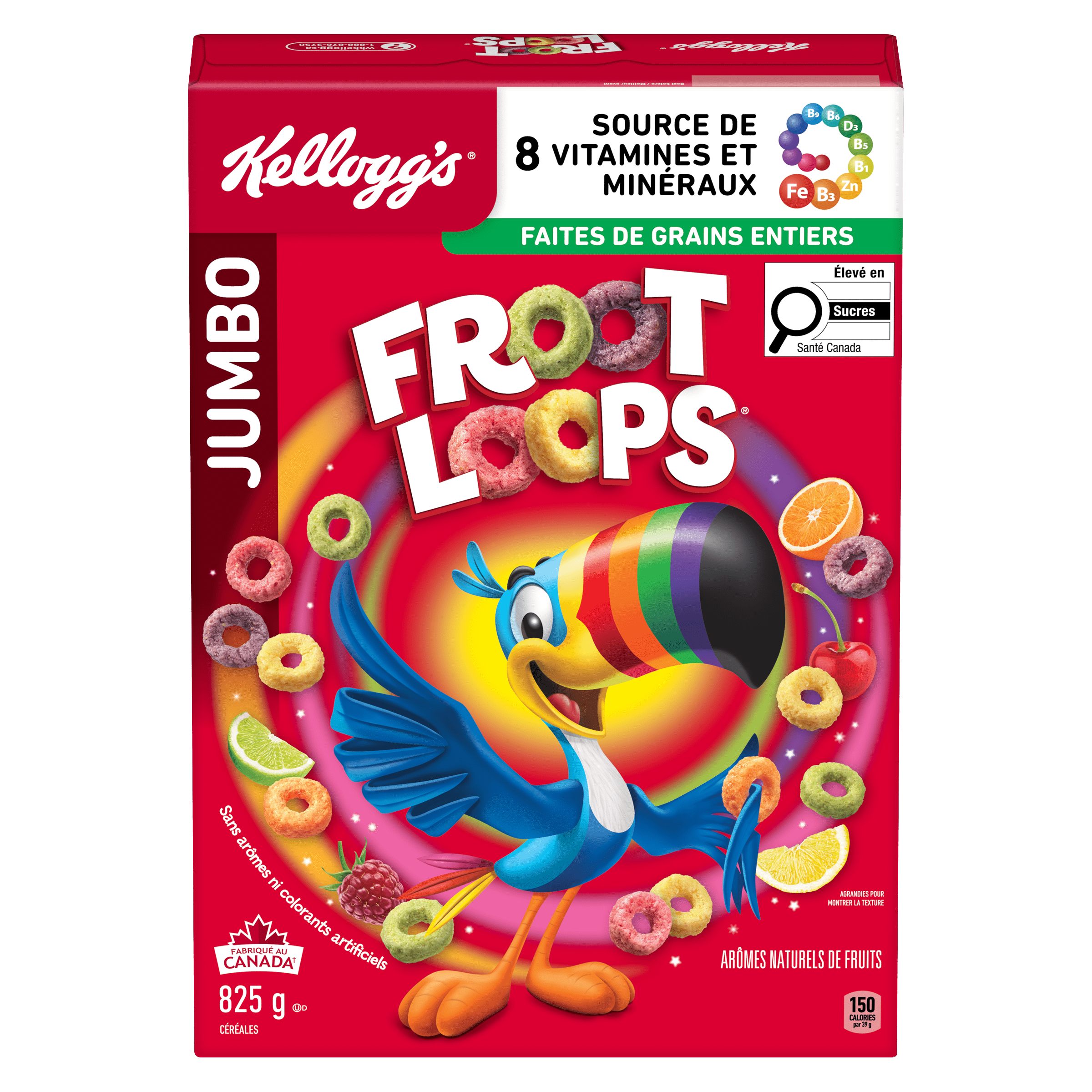 Céréales Kellogg's Froot Loops, format géant, 825 g