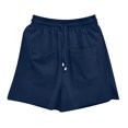 thumbnail image 4 of CEHVOM Womens Drawstring Cotton And Linen Elastic Waist Pocket Solid Shorts Pants, 4 of 4