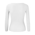 thumbnail image 5 of PMUYBHF Combinaison Chandail pour Femmes Couleur Unie Col en U Tricoté Chandail Col Roulé TG, 5 of 5