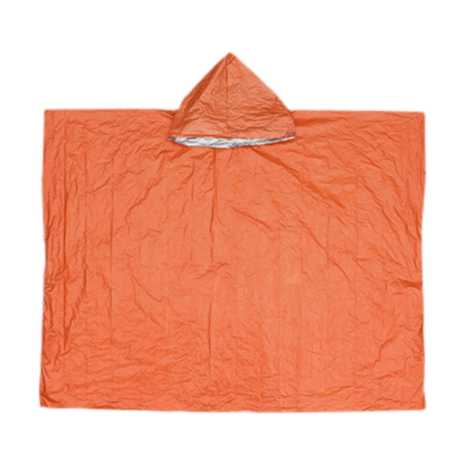 Tachiuwa Poncho de Pluie d'Urgence Léger pour Camping Randonnée en Plein Air Orange