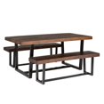 thumbnail image 1 of 3-Piece Farmhouse Dining Set - Mahogany and Black, 1 of 3