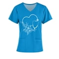 thumbnail image 4 of EGNMCR Hauts de Sarrau d'Infirmière pour Femmes Mode Décontractée Imprimé Uniforme de Travail Manches Courtes Col en V Blouse T-shirt de Travail avec Poches, Cadeaux pour Femmes, 4 of 4