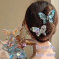 thumbnail image 2 of Femmes Clip Papillons Transparent Forte Griffe Faux Cristal Coiffure Femmes Pince à Cheveux Accessoires, 2 of 11
