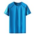 thumbnail image 1 of BOBOGOJP T-shirt à Encolure pour Homme, Coupe Classique, Manches Courtes, Col Ras du Cou (Bleu Ciel, TTG), 1 of 4