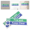 thumbnail image 2 of 5pcs Fire Exit Keep Clear Safety Compliance Label Adhesive Fire Exit Door Signs Durable Do Not Block Door Signs For Office Mall School Emergency Exit Indicators, 2 of 5