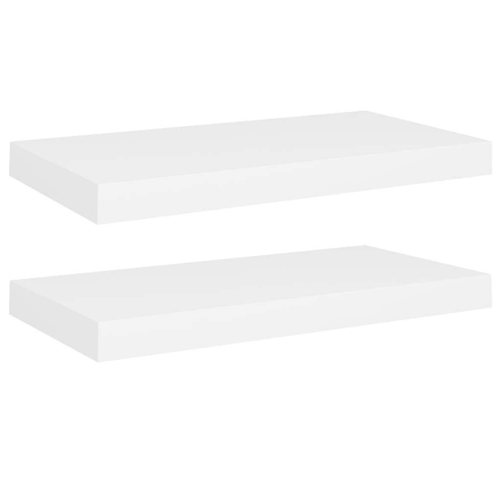 vidaXL Étagères Murales Flottantes 2 Pcs Blanc 50x23x3,8 cm MDF