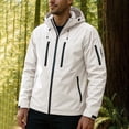 thumbnail image 2 of Lovzfmll Men's Rain Jacket Waterproof Windproof Hooded Outdoor Shell White, M, 2 of 8