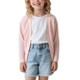 thumbnail image 1 of SROBPTY Cardigans d'Automne pour Filles, Hauts Cardigan à Manches Longues Unis de Mode pour Filles Enfants Rose 165, 1 of 5