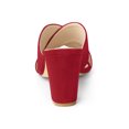 thumbnail image 2 of BLISSFUL STEP Sandales pour Femmes à Talons Blocs à Brides Croisées Mules Sandales à Enfiler Rouge 7, 2 of 7