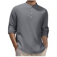 thumbnail image 1 of Dagugfen Plus Size Shirts for Men Striped Long Sleeve Button V Neck Slim Lightweight Casual Work Tops, 1 of 6
