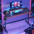 thumbnail image 2 of Bestier 42" Gaming Desk PC Computer Office Gamer Table Desk with LED Lights & Monitor Stand in Red Adults, 2 of 8