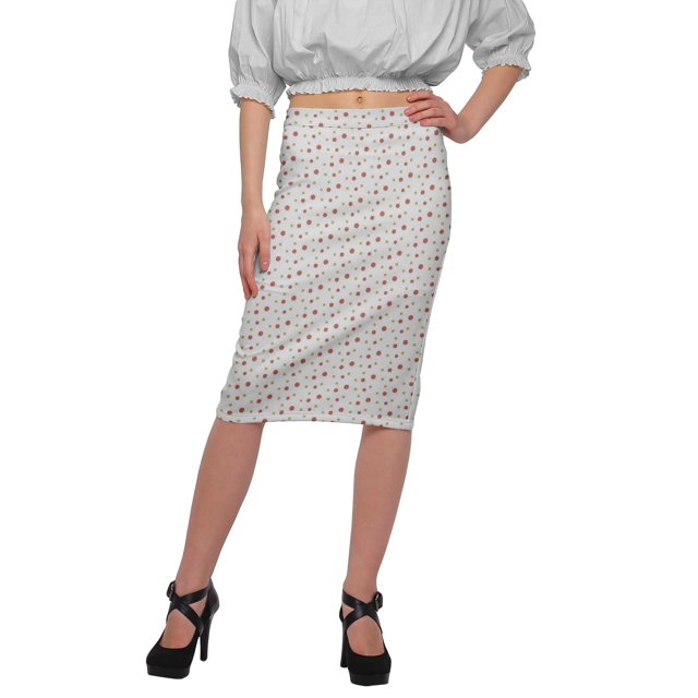 Moomaya Jupe Imprimée Longueur Genou pour Femmes Grande Taille Jupe en Poly Spandex