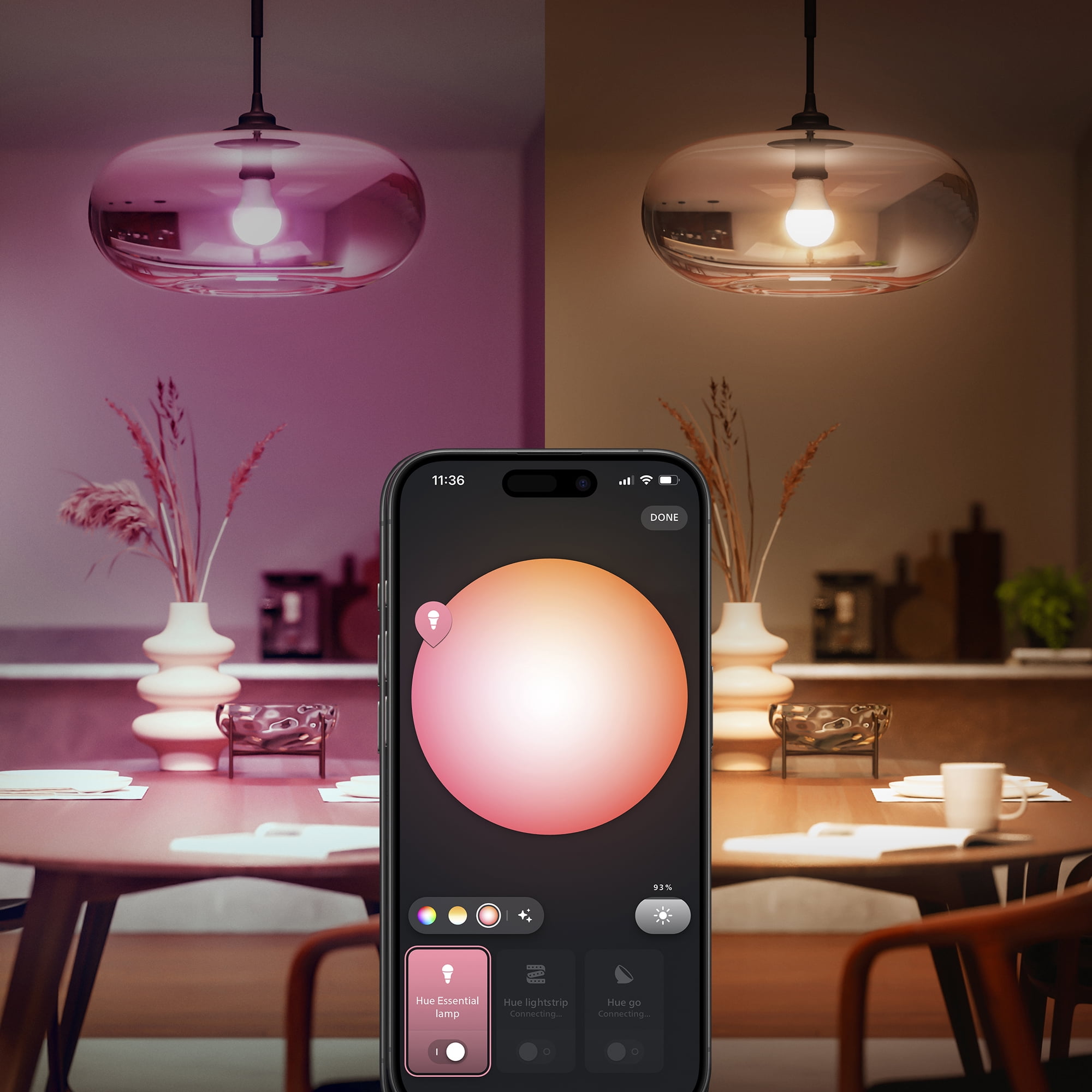 Philips Hue Essential Starter Kit Smart LED A19 E26, 800 Lumens