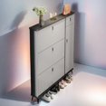thumbnail image 1 of SOCE041 - Slim Entryway Shoe Cabinet with Flip Storage-Grey（120 x 17 x 120cm）, 1 of 3