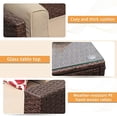 thumbnail image 4 of Super Patio 8 Pieces Patio Furniture Set, Outdoor Sectional Sofa, All-Weather PE Wicker Patio Conversation Sets with Storage Box, Tempered Glass Coffee Table, Three Red Pillows, Brown, 4 of 5