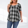 thumbnail image 1 of SMihono Hauts pour Femmes Été Décontracté Mode Grande Taille Imprimé Col Rond Manches Courtes T-shirt Ample Oversize pour Femmes 2023, 1 of 9