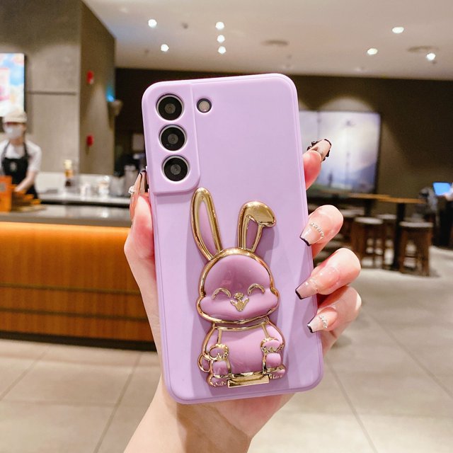 Elevate Your Phone With A Cute Rabbit Stand & Soft Silicone TPU Phone Holder: Protective Case For Samsung Galaxy S23/S22/S21/Plus/Ultra/FE