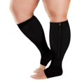 thumbnail image 3 of Aosijia 5 Pairs Unisex Compression Socks Toe Open Leg Support Stocking Knee High Socks with Zipper for Mens Womens M, 3 of 12
