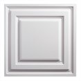 thumbnail image 2 of Genesis 2ft x 2ft White Icon Relief Ceiling Tiles, Waterproof, Fire-Rated PVC, 12-Pack, 2 of 6