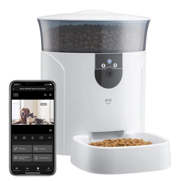 Geeni PetConnect Dog Feeder + Cam 2K 7L Smart Feeder with Camera