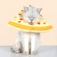 thumbnail image 3 of CBFFDC Pet Cone Collar for Surgery Recovery Adjustable Drawstring Pet Collar Pizza Cartoon Cute Design Soft Fabric Post Surgery Collar, 3 of 6