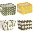 thumbnail image 1 of 4 Pieces Mini Square Storage Baskets, Cotton And Linen Fabric Storage Bins, Foldable Baby Storage Boxes, Waterproof Small Cloth Storage Baskets For Office, Toys, 1 of 9
