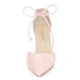 thumbnail image 2 of BLISSFUL STEP Women's Ankle Tie Block Heel Pointed Toe Dress Pumps, 2 of 7