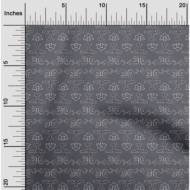 oneOone Georgette Viscose Fabric Geometric Block Printed Fabric 1 Yard 42 Inch Wide