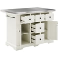 thumbnail image 3 of Crosley Julia Stainless Steel Top Kitchen Island in White, 3 of 11