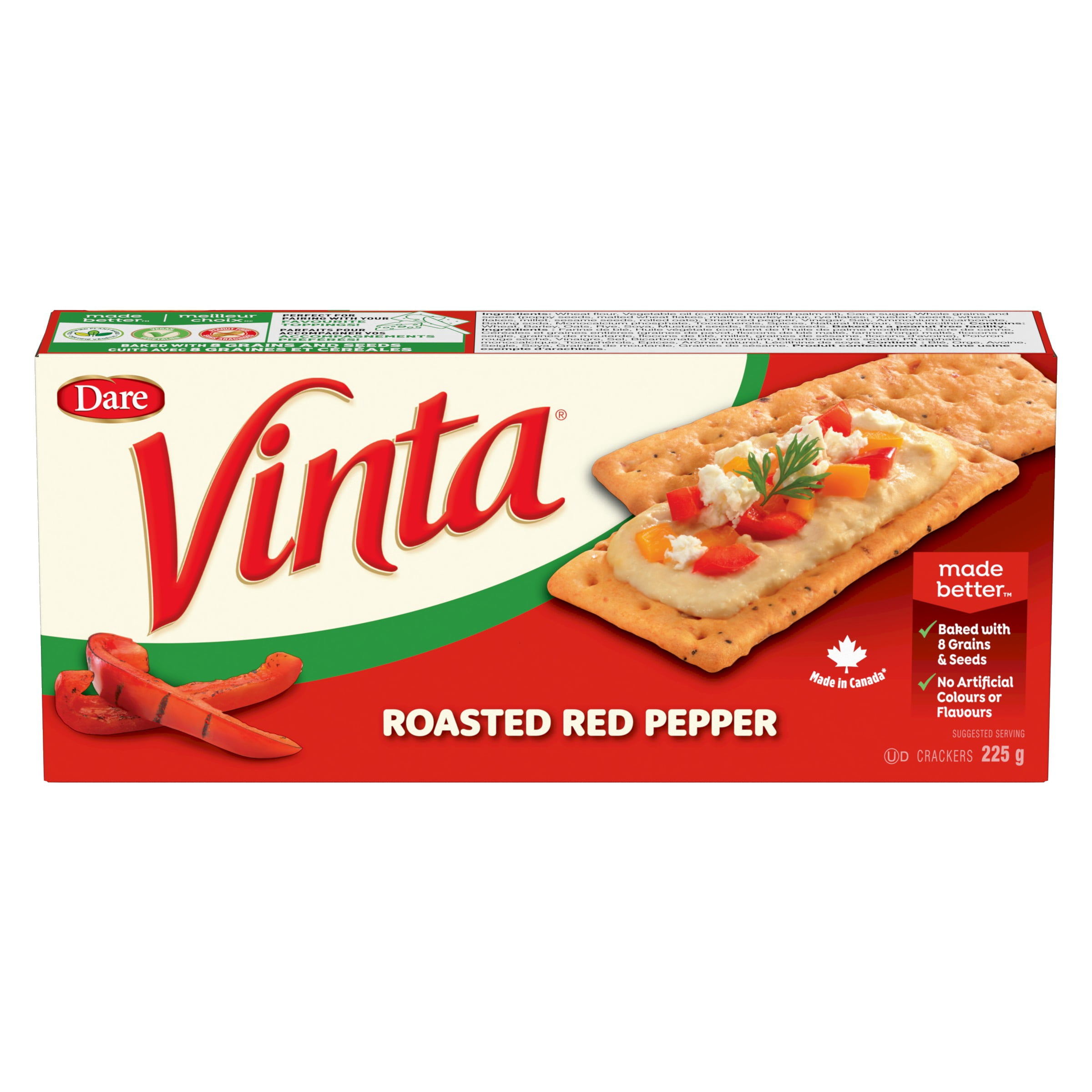 Vinta Roasted Red Pepper Crackers, Dare
