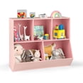 thumbnail image 1 of Costway 5-Cubby Kids Toy Storage Organizer Wooden Bookshelf Display Cabinet Pink, 1 of 10