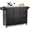 thumbnail image 1 of Costway Kitchen Island 2-Door Storage Cabinet Stainless Steel Top w/ Drawers, 1 of 10