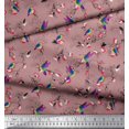 thumbnail image 3 of Soimoi Pink Cotton Duck Fabric Cage & Humming Bird Print Sewing Fabric Yard 56 Inch Wide, 3 of 5