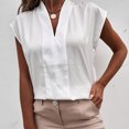 thumbnail image 3 of Cameland Femmes Décontracté Col en V Été Sans Manches Blouse Basique Unie Camisole Chemises Débardeurs, 3 of 7