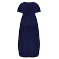 thumbnail image 4 of Fridja Robe Longue Décontractée pour Femme Grande Taille, Col Rond, Été, Manches Courtes, Unie, Ample, avec Poches, 4 of 5