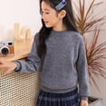 thumbnail image 4 of MeetoTime 4-18 Years Children's Knitted Undershirt Solid Color Thick Half High Neck Long Sleeved Pullover Top, 4 of 5