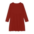 thumbnail image 4 of MeetoTime Girls Performance Dress Long Sleeved Solid Color Round Neck Stretchy School Recital Dresses 4-14 Years Children Clothes, 4 of 4