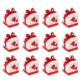 thumbnail image 1 of 50pcs Hearts Design Candy Boxes Square Chocolate Boxes Gift Container with Ribbon for Wedding (Red), 1 of 8