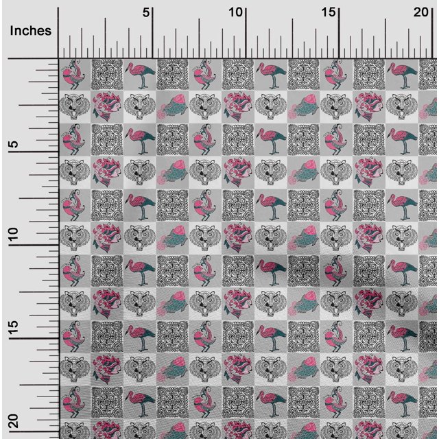 oneOone Polyester Lycra Fabric Patchwork Block Printed Craft Fabric BTY 56 Inch Wide