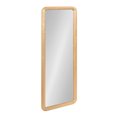 thumbnail image 1 of Kate and Laurel Pao Modern Rounded Rectangular Wall Mirror, 16 x 48, Natural Wood, Decorative Scandinavian Tall Wood Mirror with Radius Corners for Vertical or Horizontal Display, 1 of 9