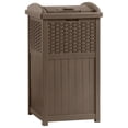 thumbnail image 2 of Suncast Trashcan Hideaway Outdoor 33 Gallon Garbage Waste Bin, Brown (2 Pack), 2 of 8