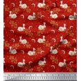 thumbnail image 1 of Soimoi Japan Crepe Satin Fabric Dot,Leaves & Rabbit Animal Print Sewing Fabric Yard 42 Inch Wide, 1 of 3