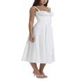 thumbnail image 4 of Femmes Été Robe Sans Manches Spaghetti Sangle Côté Fente V Cou Midi Robes Moulantes, 4 of 6