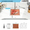 thumbnail image 4 of Kichae Drop In Kitchen Sink Bar Sink- 15x15 Small Overmount Topmount Stainless Steel Single Bowl Ledge Workstation Bar Prep Handmade Basin, 4 of 4