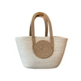 thumbnail image 2 of Chmadoxn Storage Trunks,Closet Organizers and Storage, Rope Woven Handbag Large Capacity Tote Bag Daily Versatile Shoulder Bag Splicing Color Casual Woven Bag Beach Bag Desktop storage, 2 of 6