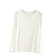 thumbnail image 1 of MeetoTime T-Shirts à Col Rond à Manches Longues pour Femmes Camisoles Confortables T-Shirts Doux de Couleur Unie sous-Vêtements, 1 of 6