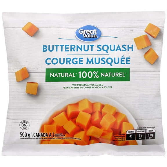 Great Value Courge musquée en cubes surgelée 500&nbsp;g